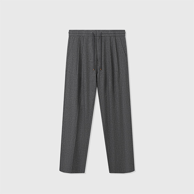 brunello cucinelli wool silk blend trousers